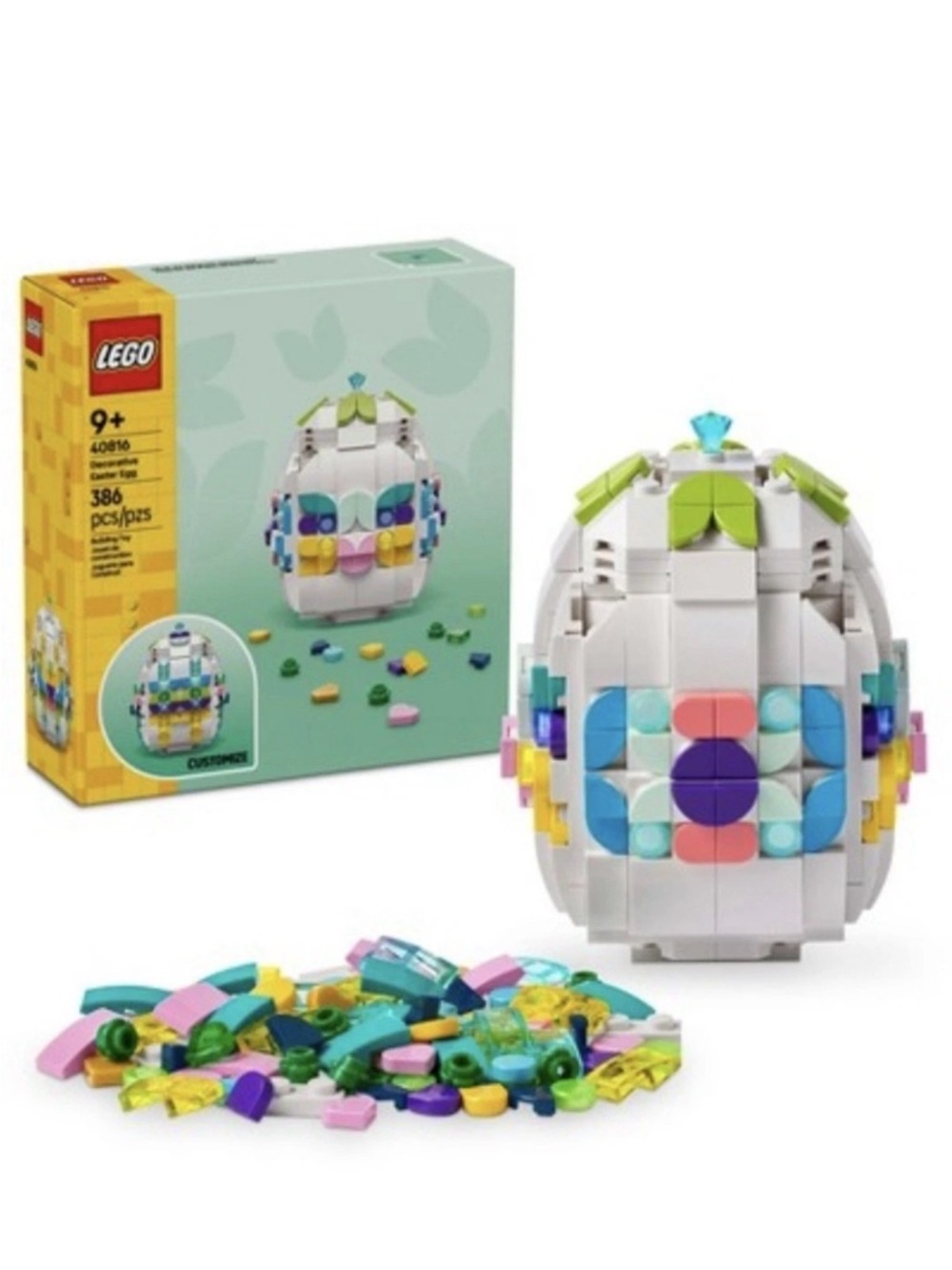 LEGO - Decorative Easter Egg #40816 with Pastel Accents. NIB. Age 9+. 386 Pieces